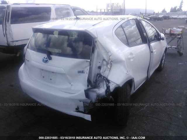 JTDKDTB38E1059630 - 2014 TOYOTA PRIUS C WHITE photo 4