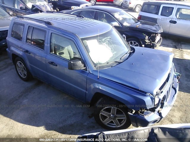 1J8FT28W17D378667 - 2007 JEEP PATRIOT SPORT BLUE photo 1