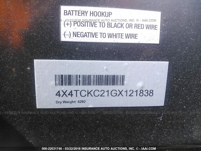 4X4TCKC21GX121838 - 2016 FOREST RIVER CHEROKEE  ყავისფერი ფოტო 9