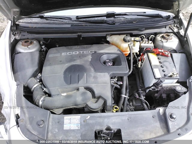 1G1ZG57B58F158259 - 2008 CHEVROLET MALIBU LS ვერცხლისფერი ფოტო 10