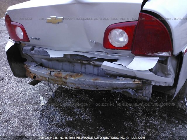 1G1ZG57B58F158259 - 2008 CHEVROLET MALIBU LS ვერცხლისფერი ფოტო 6