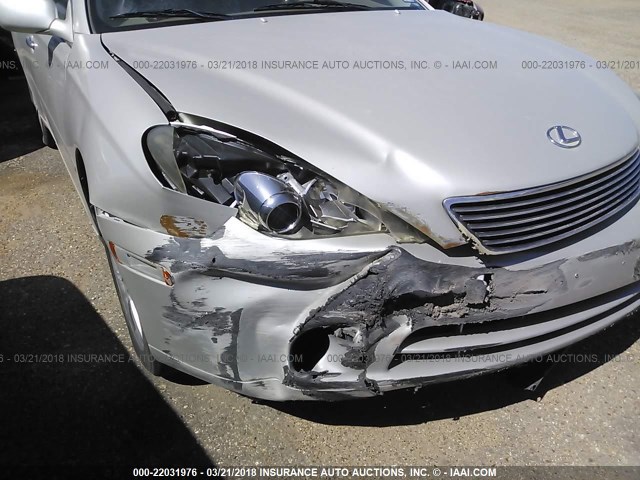 JTHBA30G355127032 - 2005 LEXUS ES 330 SILVER photo 6