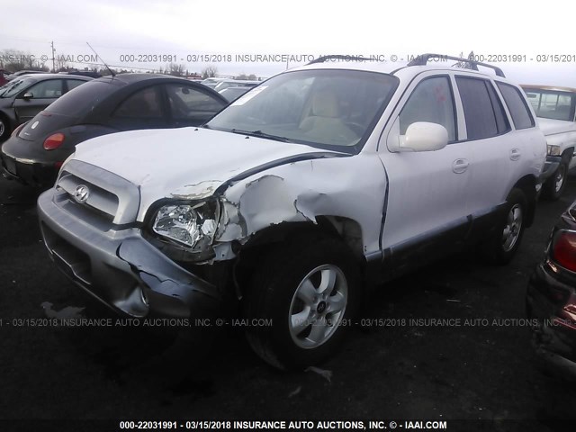 KM8SC13E25U965113 - 2005 HYUNDAI SANTA FE GLS/LX WHITE photo 2