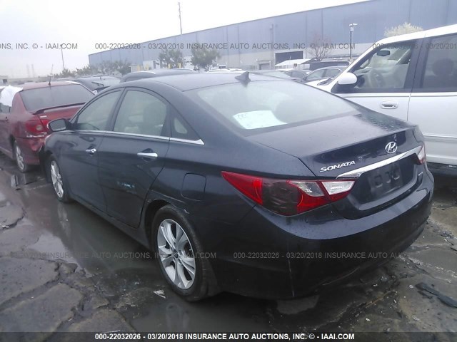 5NPEC4AC6BH290960 - 2011 HYUNDAI SONATA SE/LIMITED Dark Blue photo 3