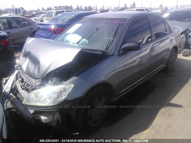 1HGES16345L010688 - 2005 HONDA CIVIC DX VP GRAY photo 2