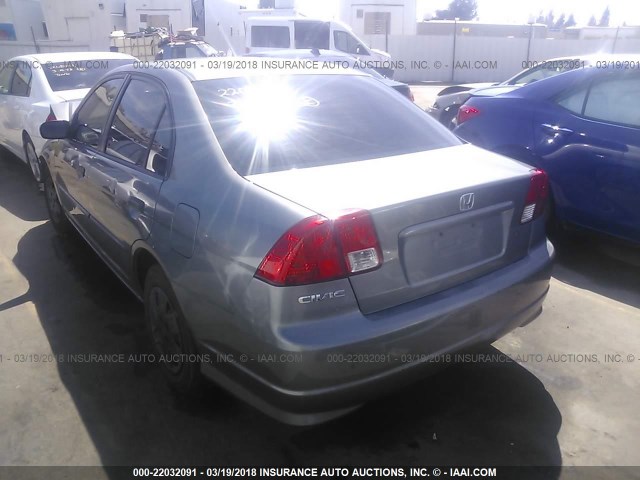 1HGES16345L010688 - 2005 HONDA CIVIC DX VP GRAY photo 3