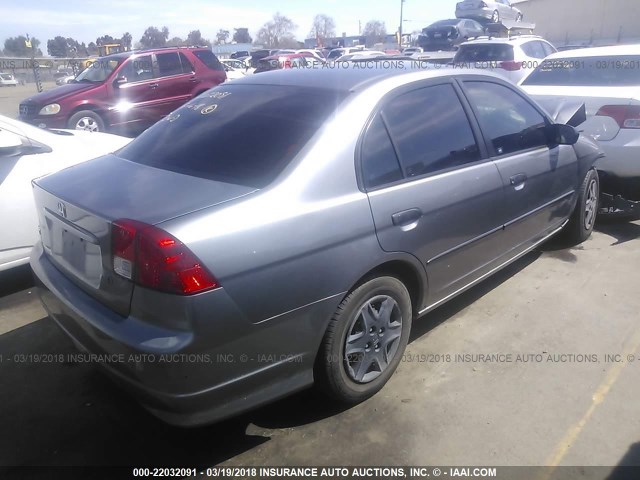 1HGES16345L010688 - 2005 HONDA CIVIC DX VP GRAY photo 4