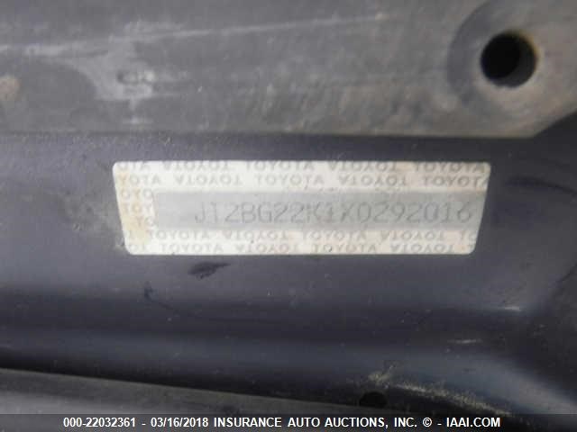 JT2BG22K1X0292016 - 1999 TOYOTA CAMRY LE/XLE GRAY photo 9