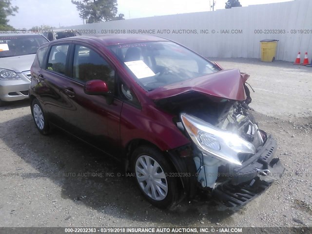 3N1CE2CP2EL393628 - 2014 NISSAN VERSA NOTE S/S PLUS/SV/SL RED photo 1