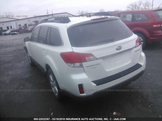 4S4BRCKC4B3367990 - 2011 SUBARU OUTBACK 2.5I LIMITED WHITE photo 3