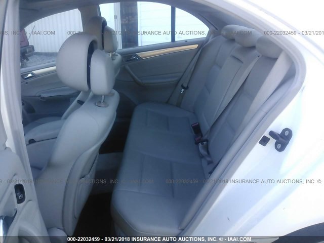 WDBRF52H06A909959 - 2006 MERCEDES-BENZ C GENERATION 2006 230 WHITE photo 8