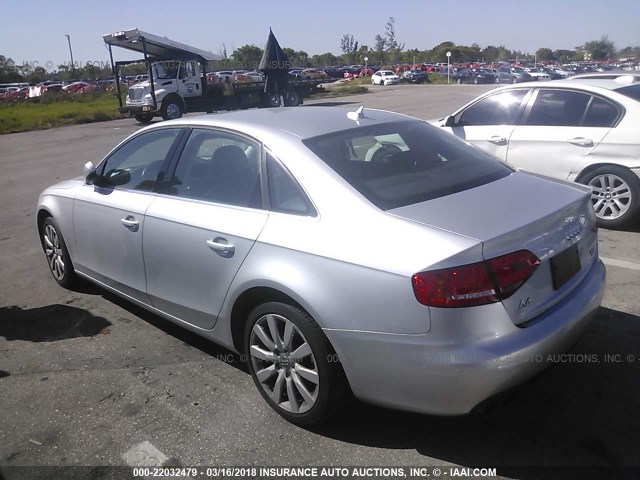 WAUFFAFL5AN055190 - 2010 AUDI A4 PREMIUM PLUS SILVER photo 3