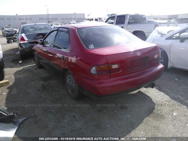 JHMEG8547SS047558 - 1995 HONDA CIVIC DX/LX RED photo 3