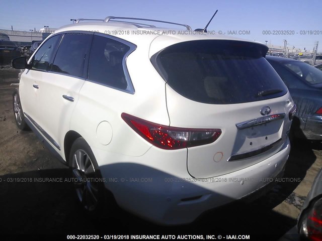 5N1AL0MM8DC325410 - 2013 INFINITI JX35 WHITE photo 3