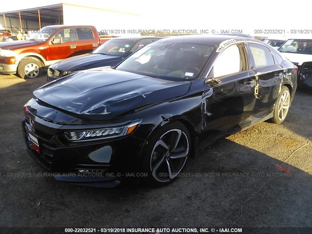 1HGCV1F36JA048279 - 2018 HONDA ACCORD SPORT BLACK photo 2