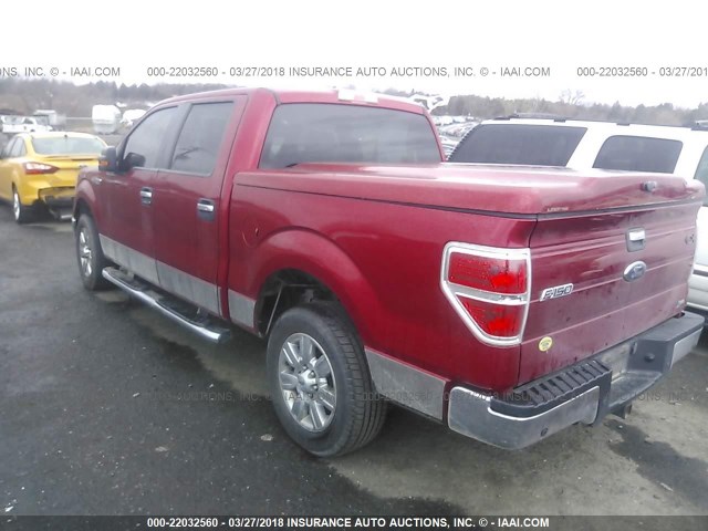 1FTFW1CV9AFD25301 - 2010 FORD F150 SUPERCREW RED photo 3