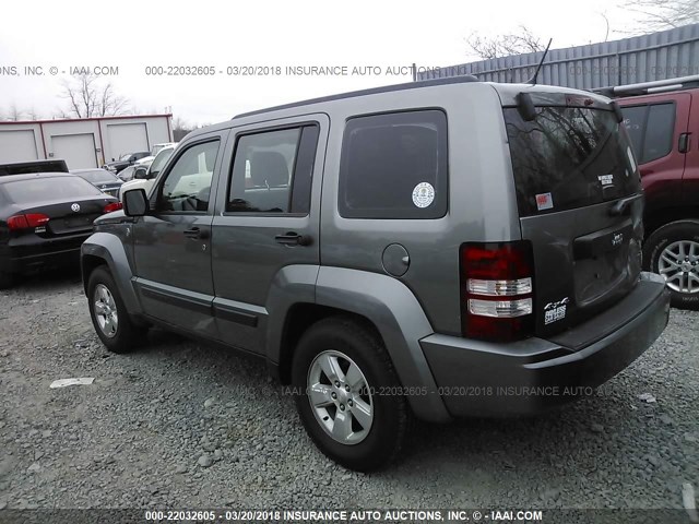 1C4PJMAK9CW160916 - 2012 JEEP LIBERTY SPORT GRAY photo 3