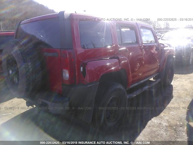 5GTDN136668177566 - 2006 HUMMER H3 RED photo 4