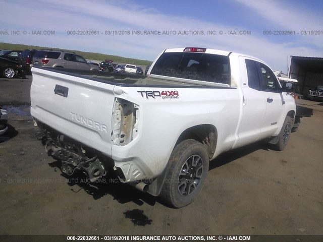 5TFUY5F14EX359454 - 2014 TOYOTA TUNDRA DOUBLE CAB SR/SR5 WHITE photo 4