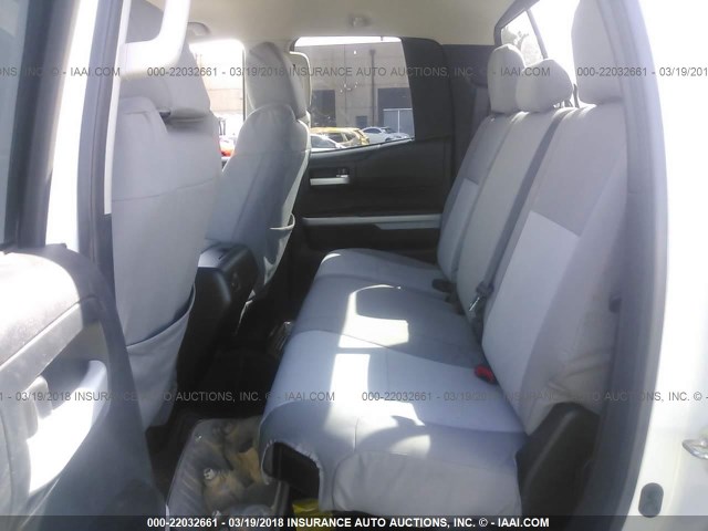 5TFUY5F14EX359454 - 2014 TOYOTA TUNDRA DOUBLE CAB SR/SR5 WHITE photo 8