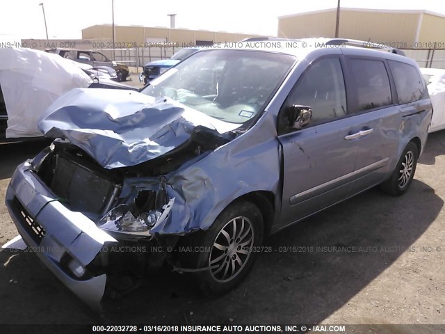 KNDMH4C72C6442354 - 2012 KIA SEDONA EX BLUE photo 2