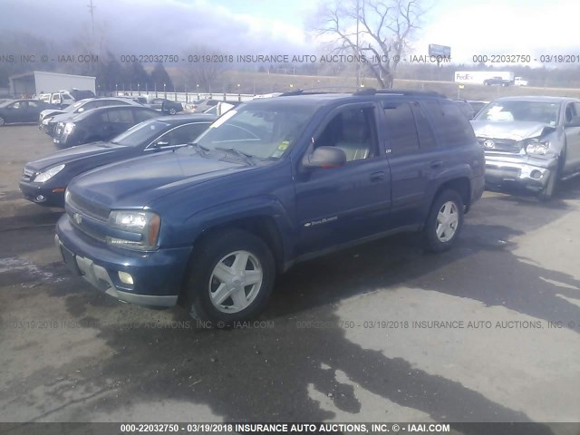 1GNDT13S522284574 - 2002 CHEVROLET TRAILBLAZER  BLUE photo 2