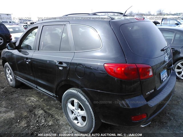 5NMSG13DX7H090423 - 2007 HYUNDAI SANTA FE GLS BLACK photo 3