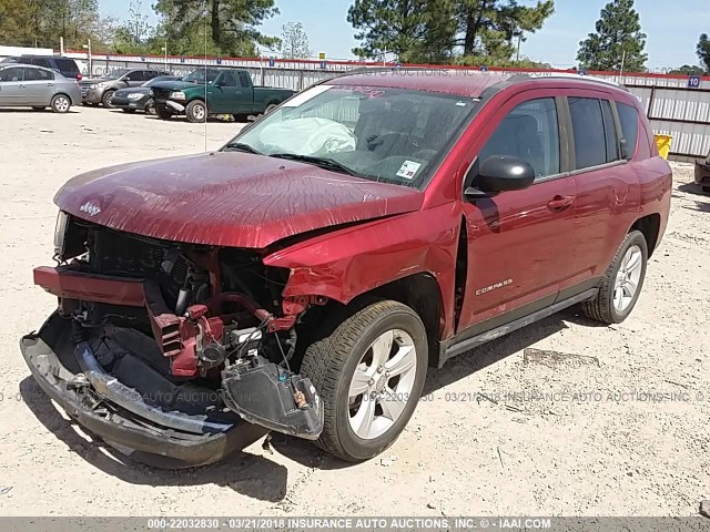 1C4NJCBA2GD742932 - 2016 JEEP COMPASS SPORT RED photo 2