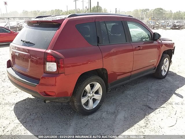 1C4NJCBA2GD742932 - 2016 JEEP COMPASS SPORT RED photo 4