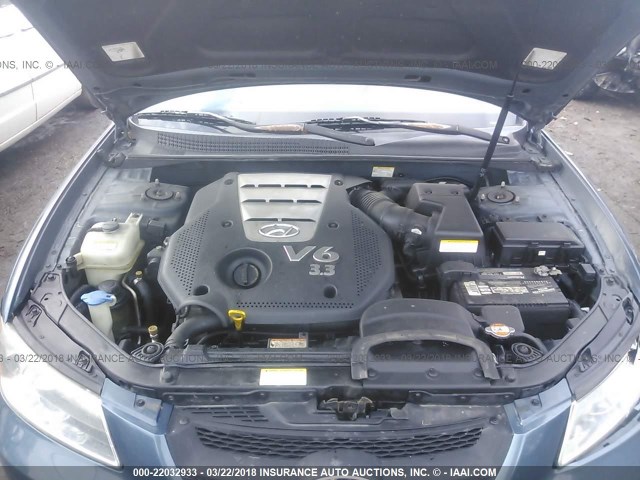 5NPEU46F76H150227 - 2006 HYUNDAI SONATA GLS/LX GRAY photo 10