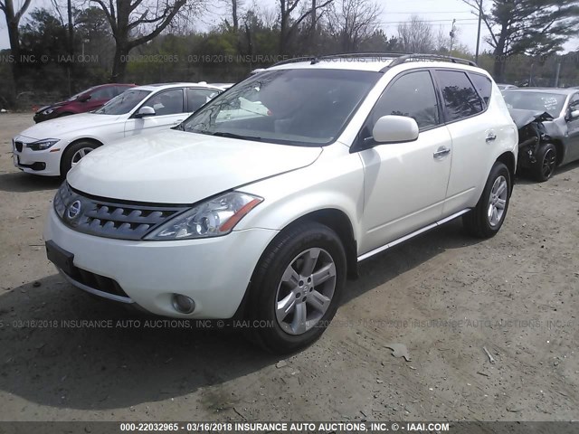 JN8AZ08W87W660866 - 2007 NISSAN MURANO SL/SE/S WHITE photo 2