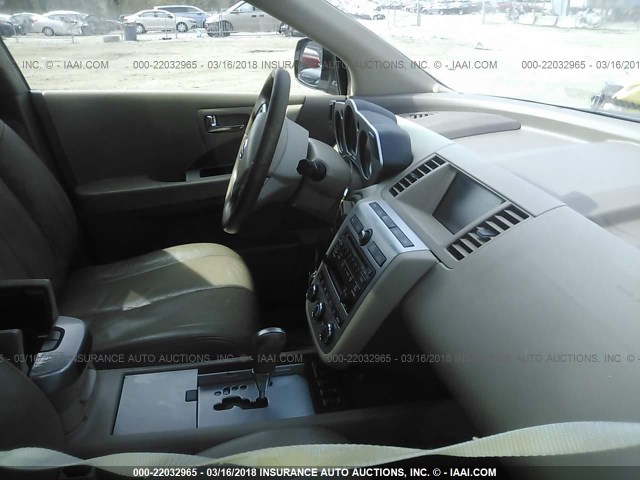 JN8AZ08W87W660866 - 2007 NISSAN MURANO SL/SE/S WHITE photo 5