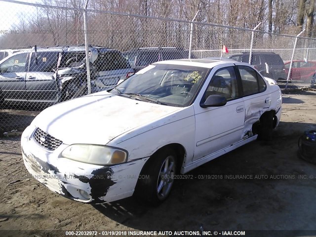 3N1BB51D81L129838 - 2001 NISSAN SENTRA SE WHITE photo 2