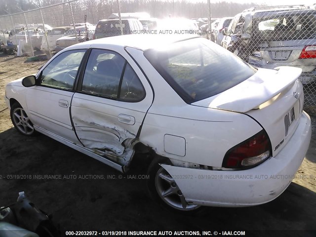 3N1BB51D81L129838 - 2001 NISSAN SENTRA SE WHITE photo 3