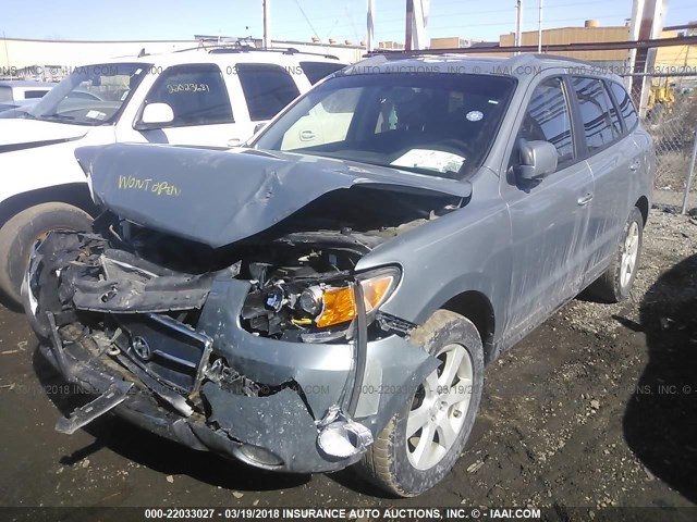 5NMSH13E58H186404 - 2008 HYUNDAI SANTA FE SE/LIMITED Light Blue photo 2