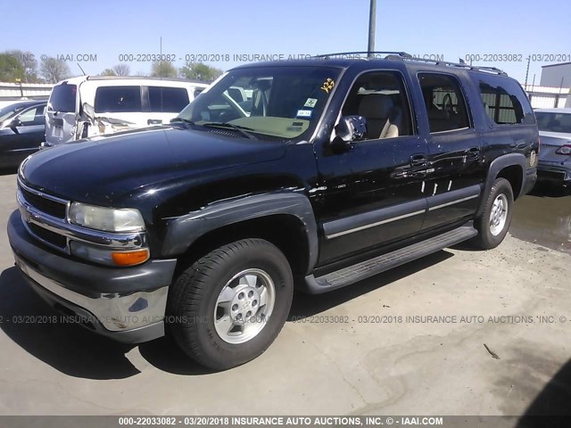 3GNEC16Z02G144906 - 2002 CHEVROLET SUBURBAN C1500 BLACK photo 2