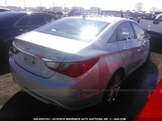 5NPEC4AB7CH422214 - 2012 HYUNDAI SONATA SE/LIMITED SILVER photo 4