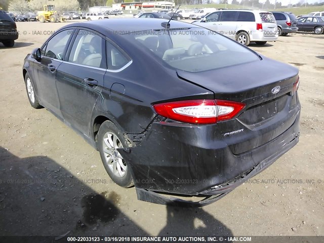 3FA6P0G70FR145918 - 2015 FORD FUSION S BLACK photo 3