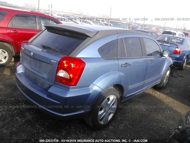 1B3HB48B27D348879 - 2007 DODGE CALIBER SXT BLUE photo 4