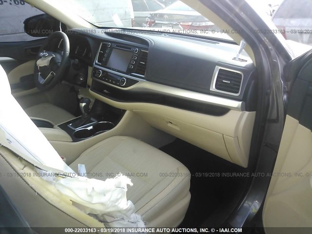 5TDZKRFH0GS137658 - 2016 TOYOTA HIGHLANDER LE/LE PLUS GRAY photo 5