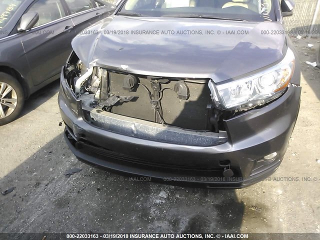 5TDZKRFH0GS137658 - 2016 TOYOTA HIGHLANDER LE/LE PLUS GRAY photo 6