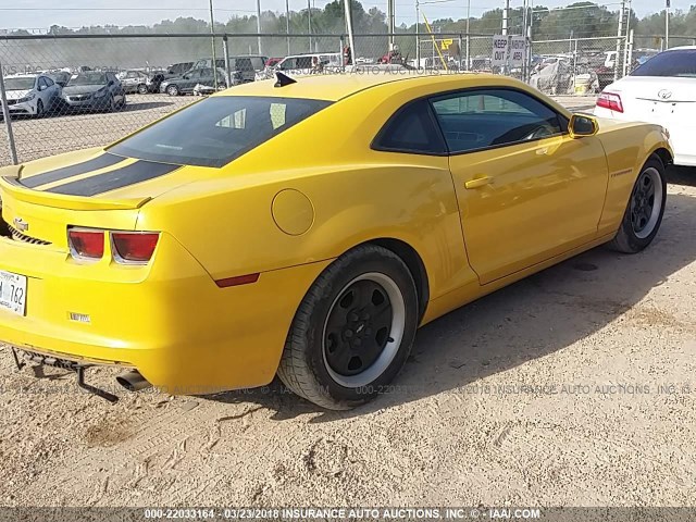 2G1FA1E33D9182099 - 2013 CHEVROLET CAMARO LS YELLOW photo 4