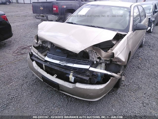 1G1ZT52805F268350 - 2005 CHEVROLET MALIBU LS GOLD photo 6