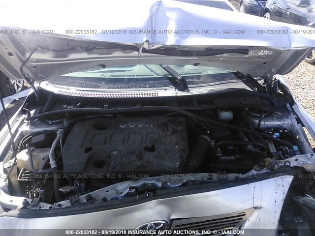 JTDBL40E59J042173 - 2009 TOYOTA COROLLA LE/XLE SILVER photo 10