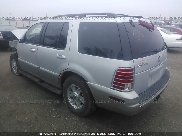 4M2DU86W52UJ25338 - 2002 MERCURY MOUNTAINEER  SILVER photo 3