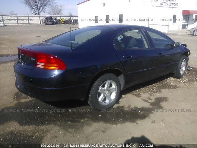 2B3HD46R04H637073 - 2004 DODGE INTREPID SE BLUE photo 4