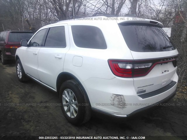 1C4RDJAG4EC354185 - 2014 DODGE DURANGO SXT WHITE photo 3