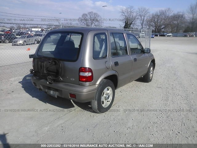 KNDJA723715070536 - 2001 KIA SPORTAGE TAN photo 4