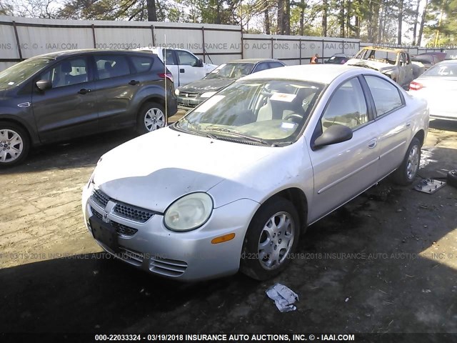 1B3ES56C05D160525 - 2005 DODGE NEON SXT SILVER photo 2