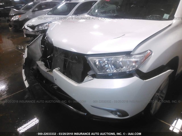 5TDYK3EH9BS048786 - 2011 TOYOTA HIGHLANDER LIMITED WHITE photo 6